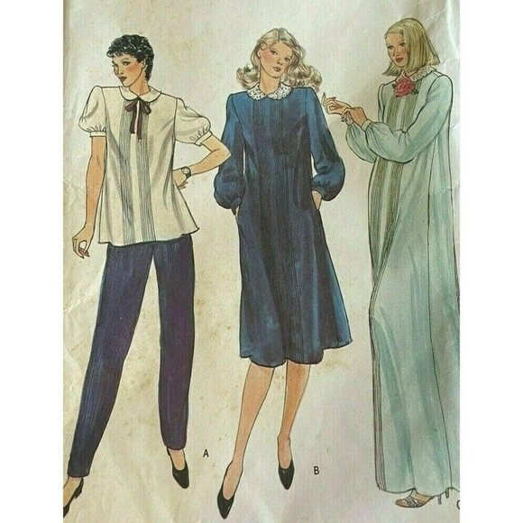 Sewing Pattern Vogue 7772 Maternity Misses Top or Dress Size 12 Bust 34 Uncut VG - Picture 4 of 6